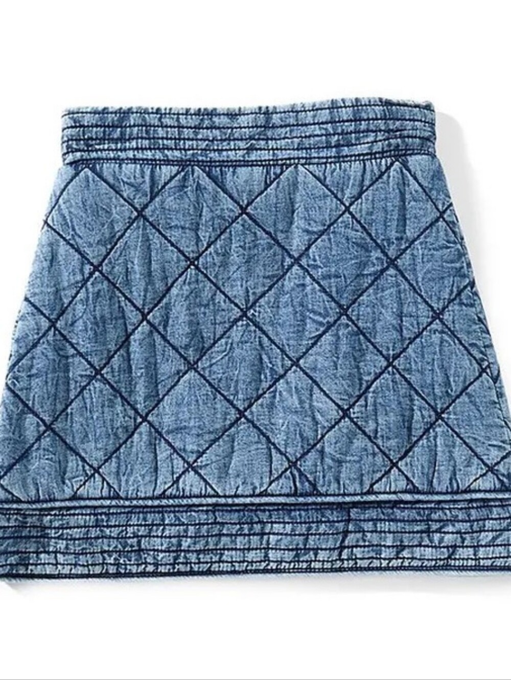 NWT Chelsea & Violet Big Girls Quilted Denim Skirt, M - Light Blue